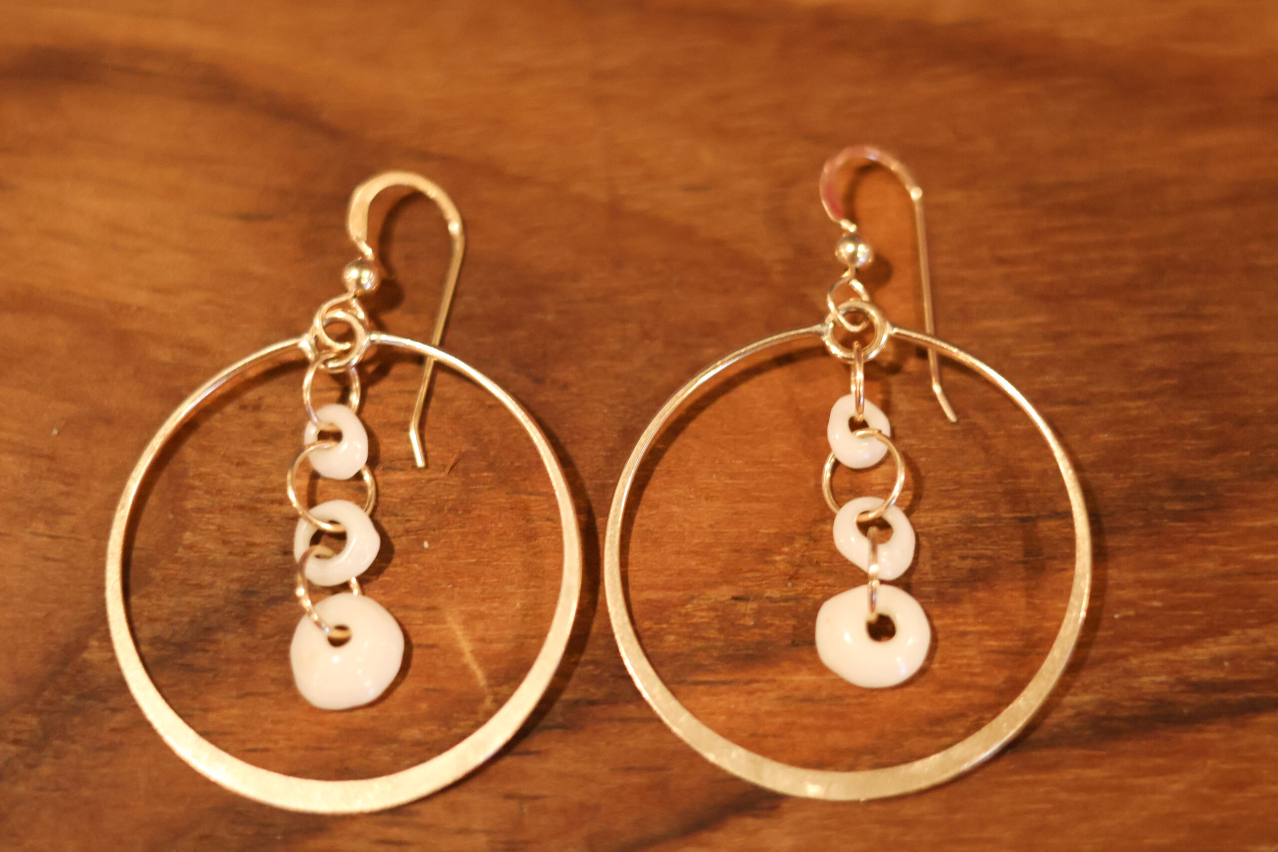 Infinity Puka Round Hook Earrings Medium - Image 2