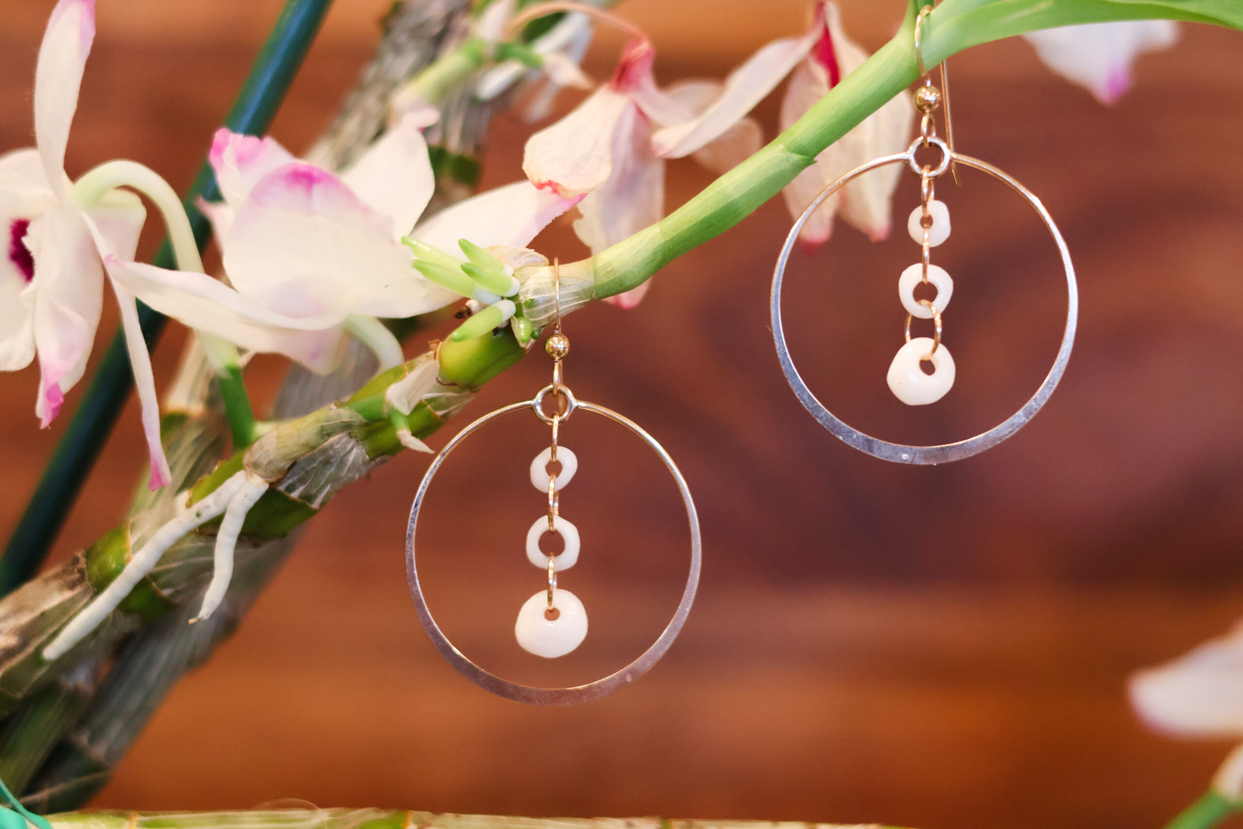 Infinity Puka Round Hook Earrings Medium